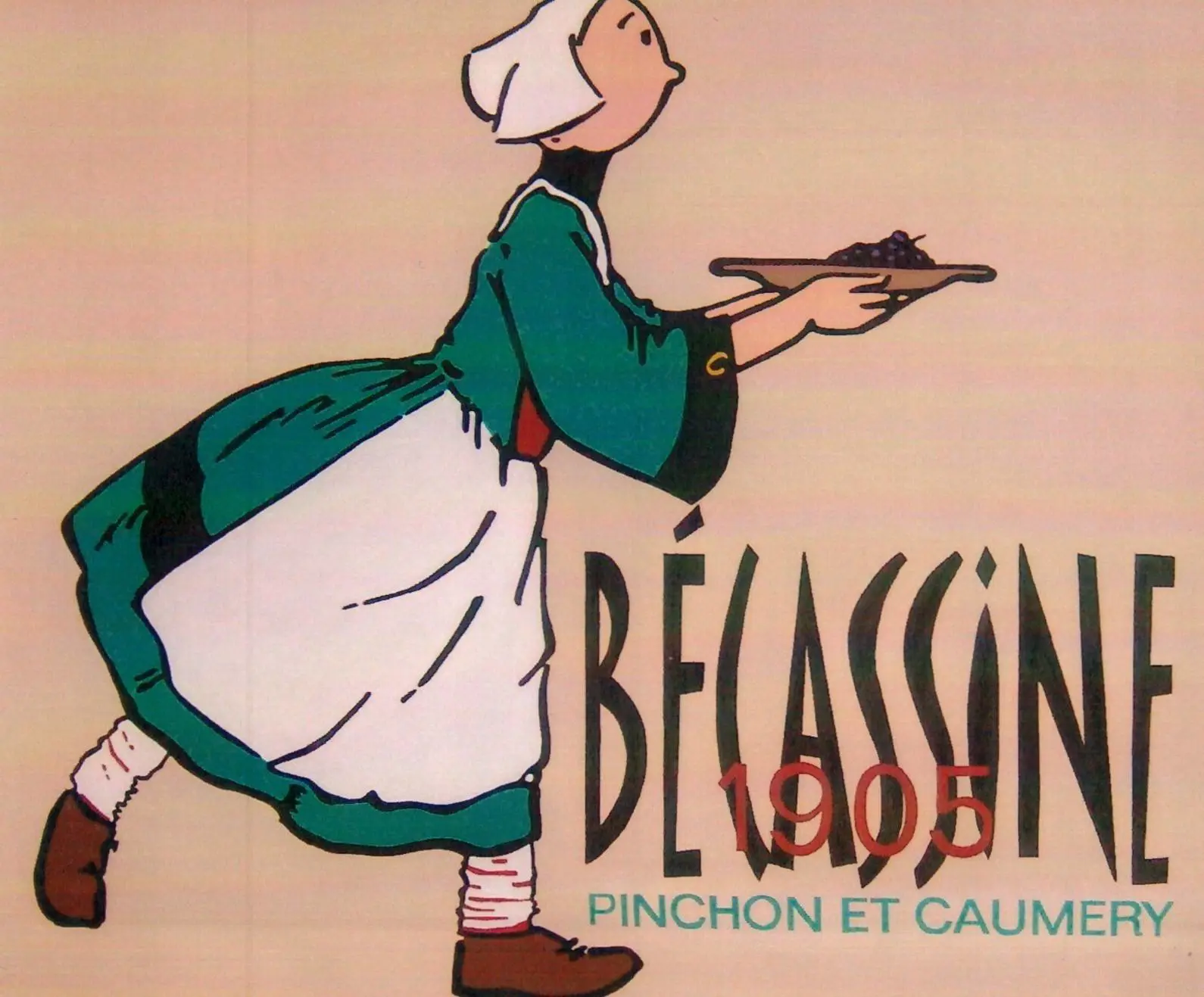 Décor en peinture réaliser a la main d'une femme bretonne en habit traditionnel